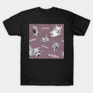 Westies mom purple pattern T-Shirt